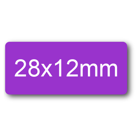 wereinaristea EtichetteAutoadesive 28x12mm(12x28) CartaVIOLA VIOLA, adesivo permanente, su foglietti da cm 15,2x12,5. 40 etichette per foglietto.