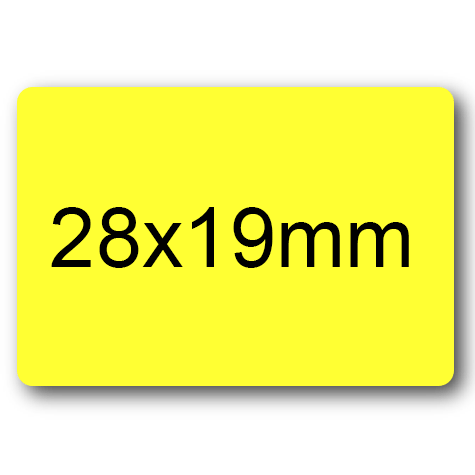 wereinaristea EtichetteAutoadesive 28x19mm(19x28) CartaGIALLA Adesivo PERMANENTE, su foglietti da cm 15,2x12,5. 28 etichette per foglietto.