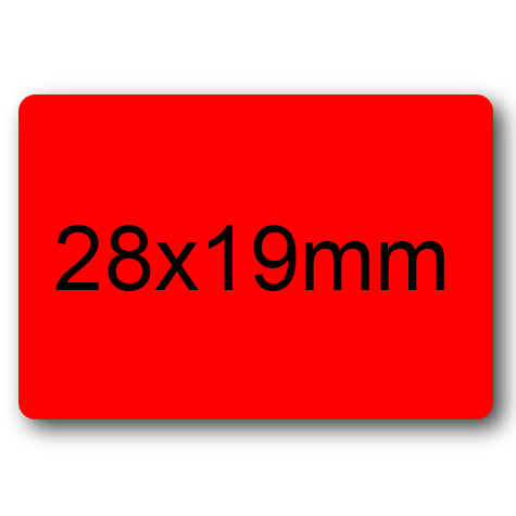 wereinaristea EtichetteAutoadesive 28x19mm(19x28) CartaROSSA Adesivo PERMANENTE, su foglietti da cm 15,2x12,5. 28 etichette per foglietto.