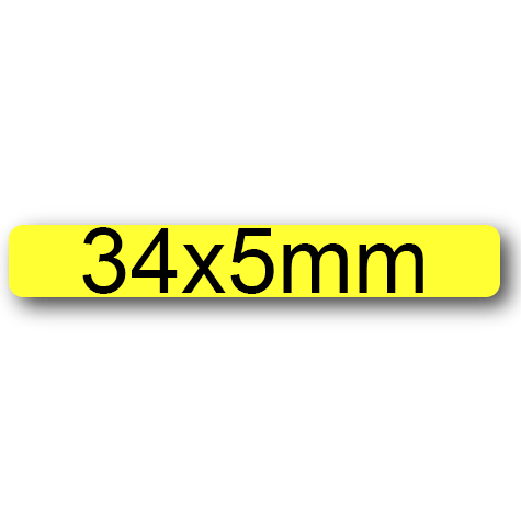 wereinaristea EtichetteAutoadesive, 34x5mm(5x34) CartaGIALLA Adesivo permanente, su foglietti da cm 15,2x12,5. 60 etichette per foglietto.