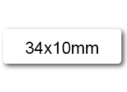 wereinaristea EtichetteAutoadesive, 34x10mm(10x34) CartaBIANCA Removibile Adesivo RIMOVIBILE, su foglietti da cm 15,2x12,5. 40 etichette per foglietto.