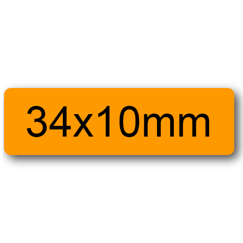 wereinaristea EtichetteAutoadesive, 34x10mm(10x34) CartaARANCIONE Adesivo permanente, su foglietti da cm 15,2x12,5. 40 etichette per foglietto.