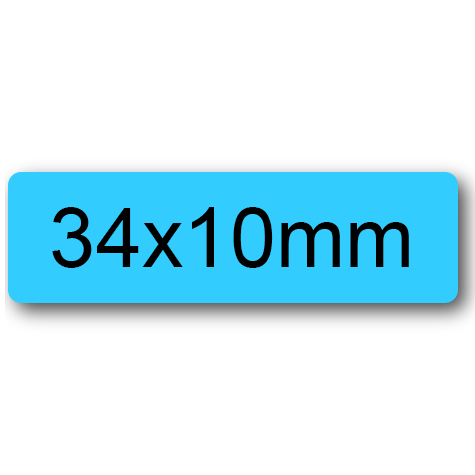 wereinaristea EtichetteAutoadesive, 34x10mm(10x34) CartaAZZURRA Adesivo permanente, su foglietti da cm 15,2x12,5. 40 etichette per foglietto.