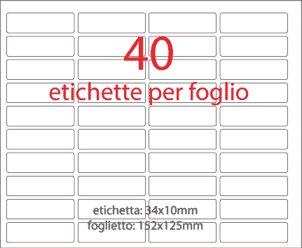 wereinaristea EtichetteAutoadesive, 34x10mm(10x34) CartaMARRONE Adesivo permanente, su foglietti da cm 15,2x12,5. 40 etichette per foglietto.