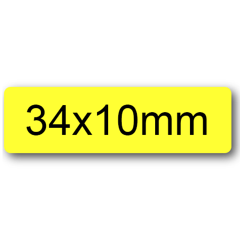 wereinaristea EtichetteAutoadesive, 34x10mm(10x34) CartaGIALLA Adesivo permanente, su foglietti da cm 15,2x12,5. 40 etichette per foglietto.