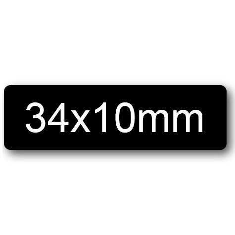 wereinaristea EtichetteAutoadesive, 34x10mm(10x34) CartaNERA Adesivo permanente, su foglietti da cm 15,2x12,5. 40 etichette per foglietto.