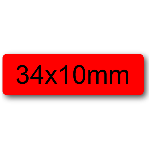wereinaristea EtichetteAutoadesive, 34x10mm(10x34) CartaROSSA Adesivo permanente, su foglietti da cm 15,2x12,5. 40 etichette per foglietto.