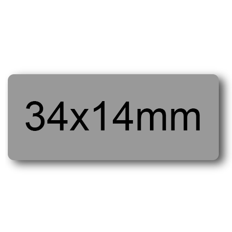 wereinaristea EtichetteAutoadesive, 34x14mm(14x34) CartaGRIGIA GRIGIO, adesivo permanente, su foglietti da cm 15,2x12,5. 28 etichette per foglietto.