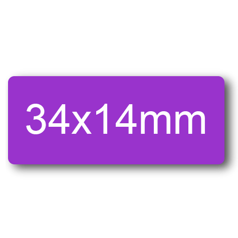 wereinaristea EtichetteAutoadesive, 34x14mm(14x34) CartaVIOLA VIOLA, adesivo permanente, su foglietti da cm 15,2x12,5. 28 etichette per foglietto.