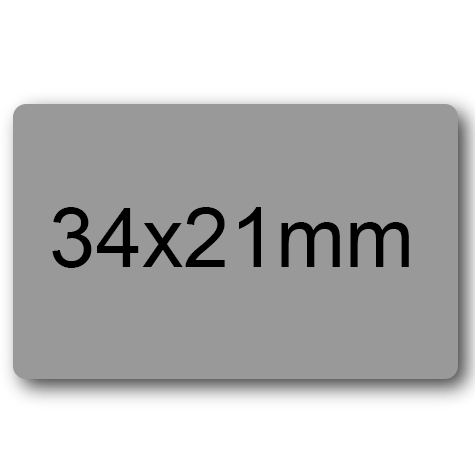 wereinaristea EtichetteAutoadesive, 34x21mm(21x34) CartaGRIGIA GRIGIO, adesivo permanente, su foglietti da cm 15,2x12,5. 20 etichette per foglietto.