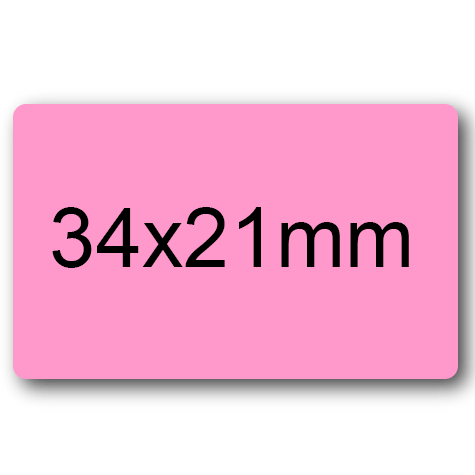 wereinaristea EtichetteAutoadesive, 34x21mm(21x34) CartaROSA ROSA, adesivo permanente, su foglietti da cm 15,2x12,5. 20 etichette per foglietto.