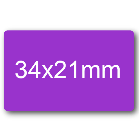 wereinaristea EtichetteAutoadesive, 34x21mm(21x34) CartaVIOLA VIOLA, adesivo permanente, su foglietti da cm 15,2x12,5. 20 etichette per foglietto.