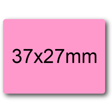 wereinaristea EtichetteAutoadesive, 37x19mm(19x37) CartaROSA Adesivo permanente, su foglietti da cm 15,2x12,5. 15 etichette per foglietto.
