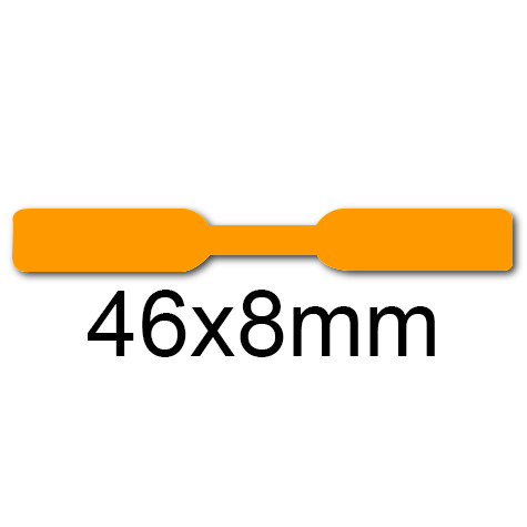 wereinaristea EtichetteAutoadesive 46x8mm(8x46) Carta ARANCIONE, adesivo permanente, su foglietti da cm 15,2x12,5. 30 etichette per foglietto.