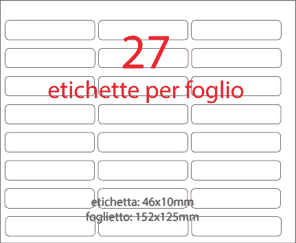 wereinaristea EtichetteAutoadesive 46x10mm(10x46) Carta GIALLO, adesivo permanente, su foglietti da cm 15,2x12,5. 30 etichette per foglietto.