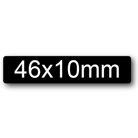 wereinaristea EtichetteAutoadesive 46x10mm(10x46) Carta NERO, adesivo permanente, su foglietti da cm 15,2x12,5. 30 etichette per foglietto.