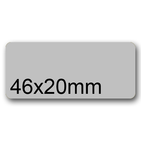 wereinaristea EtichetteAutoadesive 46x20mm(20x46) Carta ARGENTO, adesivo permanente, su foglietti da cm 15,2x12,5. 15 etichette per foglietto.
