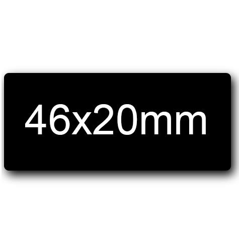 wereinaristea EtichetteAutoadesive 46x20mm(20x46) Carta NERO, adesivo permanente, su foglietti da cm 15,2x12,5. 15 etichette per foglietto.