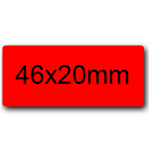 wereinaristea EtichetteAutoadesive 46x20mm(20x46) Carta ROSSO, adesivo permanente, su foglietti da cm 15,2x12,5. 15 etichette per foglietto.