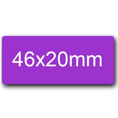 wereinaristea EtichetteAutoadesive 46x20mm(20x46) Carta VIOLA, adesivo permanente, su foglietti da cm 15,2x12,5. 15 etichette per foglietto.