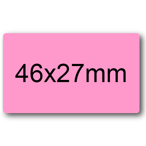 wereinaristea EtichetteAutoadesive 46x27mm(27x46) Carta ROSA, adesivo permanente, su foglietti da cm 15,2x12,5. 12 etichette per foglietto.