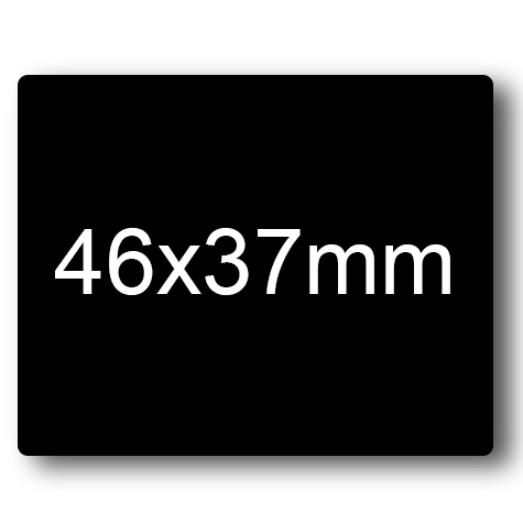 wereinaristea EtichetteAutoadesive 46x37mm(37x46) Carta NERO, adesivo permanente, su foglietti da cm 15,2x12,5. 9 etichette per foglietto.