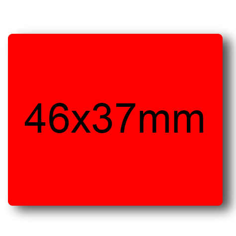 wereinaristea EtichetteAutoadesive 46x37mm(37x46) Carta ROSSO, adesivo permanente, su foglietti da cm 15,2x12,5. 9 etichette per foglietto.