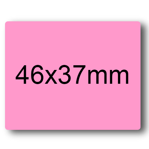 wereinaristea EtichetteAutoadesive 46x37mm(37x46) Carta ROSA, adesivo permanente, su foglietti da cm 15,2x12,5. 9 etichette per foglietto.