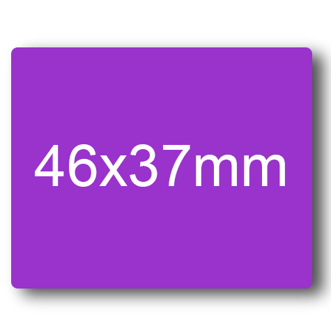 wereinaristea EtichetteAutoadesive 46x37mm(37x46) Carta VIOLA, adesivo permanente, su foglietti da cm 15,2x12,5. 9 etichette per foglietto.