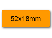 wereinaristea EtichetteAutoadesive 52x18mm(18x52) Carta ARANCIONE, adesivo permanente, su foglietti da cm 15,2x12,5. 9 etichette per foglietto.