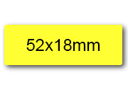 wereinaristea EtichetteAutoadesive 52x18mm(18x52) Carta GIALLO, adesivo permanente, su foglietti da cm 15,2x12,5. 9 etichette per foglietto.