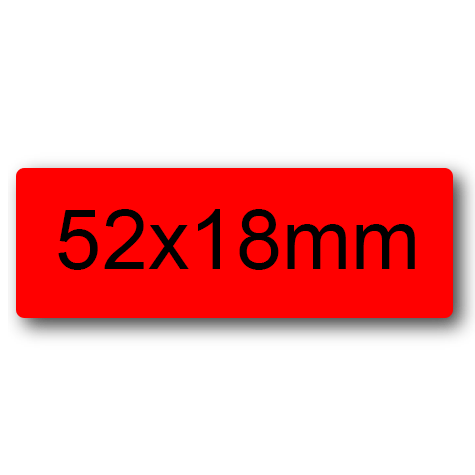 wereinaristea EtichetteAutoadesive 52x18mm(18x52) Carta ROSSO, adesivo permanente, su foglietti da cm 15,2x12,5. 9 etichette per foglietto.