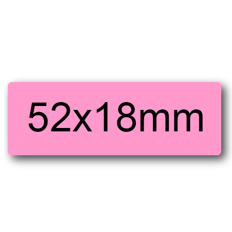 wereinaristea EtichetteAutoadesive 52x18mm(18x52) Carta ROSA, adesivo permanente, su foglietti da cm 15,2x12,5. 9 etichette per foglietto.