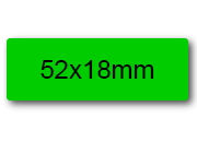 wereinaristea EtichetteAutoadesive 52x18mm(18x52) Carta VERDE, adesivo permanente, su foglietti da cm 15,2x12,5. 9 etichette per foglietto.