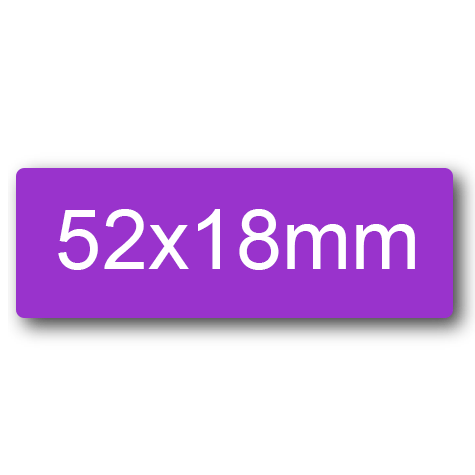 wereinaristea EtichetteAutoadesive 52x18mm(18x52) Carta VIOLA, adesivo permanente, su foglietti da cm 15,2x12,5. 9 etichette per foglietto.