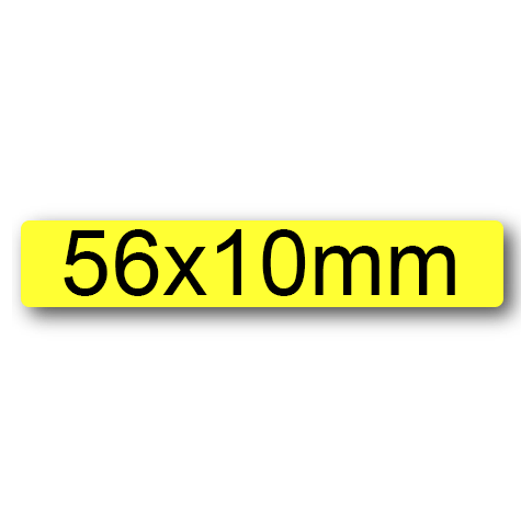 wereinaristea EtichetteAutoadesive 56x10mm(10x56) Carta GIALLO, adesivo permanente, su foglietti da cm 15,2x12,5. 24 etichette per foglietto.