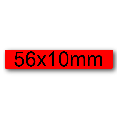 wereinaristea EtichetteAutoadesive 56x10mm(10x56) Carta ROSSO adesivo permanente, su foglietti da cm 15,2x12,5. 24 etichette per foglietto.