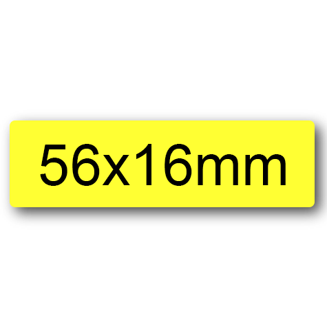wereinaristea EtichetteAutoadesive 56x16mm(16x56) Carta GIALLO, adesivo permanente, su foglietti da cm 15,2x12,5. 9 etichette per foglietto.