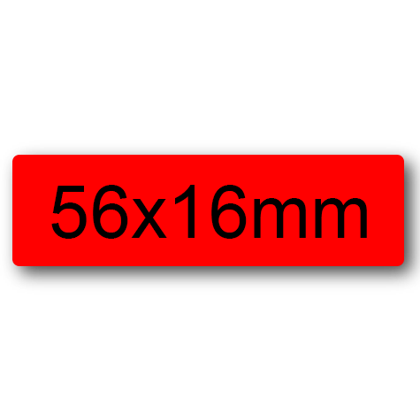 wereinaristea EtichetteAutoadesive 56x16mm(16x56) Carta ROSSO, adesivo permanente, su foglietti da cm 15,2x12,5. 9 etichette per foglietto.