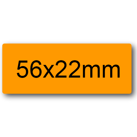 wereinaristea EtichetteAutoadesive 56x22mm(22x56) Carta ARANCIONE adesivo permanente, su foglietti da cm 15,2x12,5. 12 etichette per foglietto.