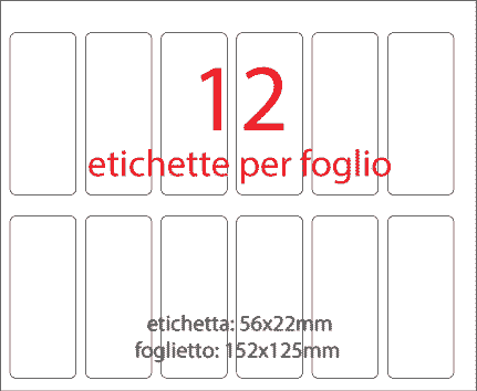 wereinaristea EtichetteAutoadesive 56x22mm(22x56) Carta VERDE, adesivo permanente, su foglietti da cm 15,2x12,5. 9 etichette per foglietto.