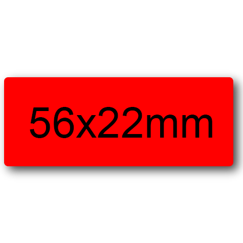 wereinaristea EtichetteAutoadesive 56x22mm(22x56) Carta ROSSO, adesivo permanente, su foglietti da cm 15,2x12,5. 9 etichette per foglietto.