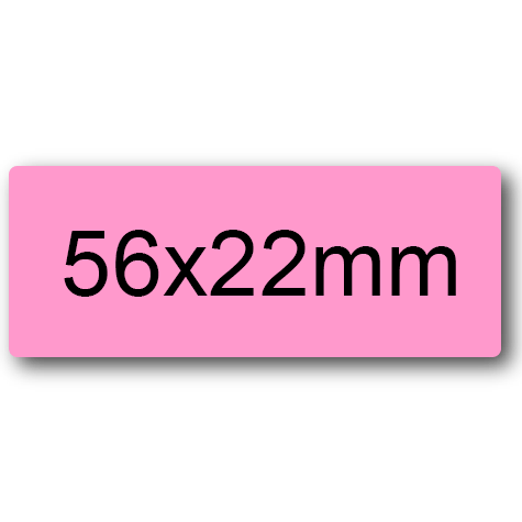 wereinaristea EtichetteAutoadesive 56x22mm(22x56) Carta ROSA, adesivo permanente, su foglietti da cm 15,2x12,5. 12 etichette per foglietto.