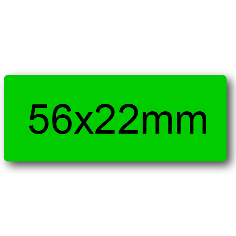 wereinaristea EtichetteAutoadesive 56x22mm(22x56) Carta VERDE, adesivo permanente, su foglietti da cm 15,2x12,5. 9 etichette per foglietto.