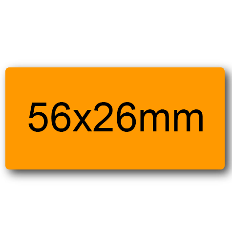 wereinaristea EtichetteAutoadesive 56x26mm(26x56) Carta ARANCIONE, adesivo permanente, su foglietti da cm 15,2x12,5. 10 etichette per foglietto.