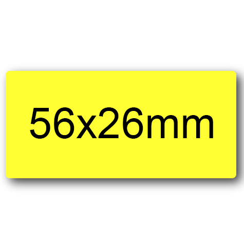 wereinaristea EtichetteAutoadesive 56x26mm(26x56) Carta GIALLO adesivo permanente, su foglietti da cm 15,2x12,5. 10 etichette per foglietto.