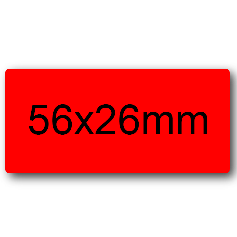 wereinaristea EtichetteAutoadesive 56x26mm(26x56) Carta ROSSO, adesivo permanente, su foglietti da cm 15,2x12,5. 10 etichette per foglietto.