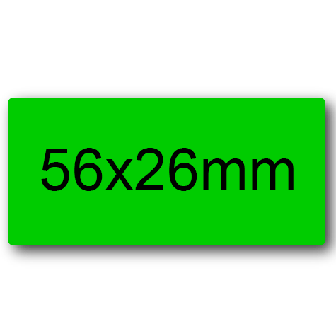 wereinaristea EtichetteAutoadesive 56x26mm(26x56) Carta VERDE, adesivo permanente, su foglietti da cm 15,2x12,5. 10 etichette per foglietto.