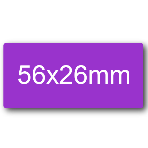wereinaristea EtichetteAutoadesive 56x26mm(26x56) Carta VIOLA, adesivo permanente, su foglietti da cm 15,2x12,5. 10 etichette per foglietto.