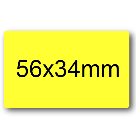 wereinaristea EtichetteAutoadesive 56x34mm(34x56) Carta GIALLO, adesivo permanente, su foglietti da cm 15,2x12,5. 8 etichette per foglietto.